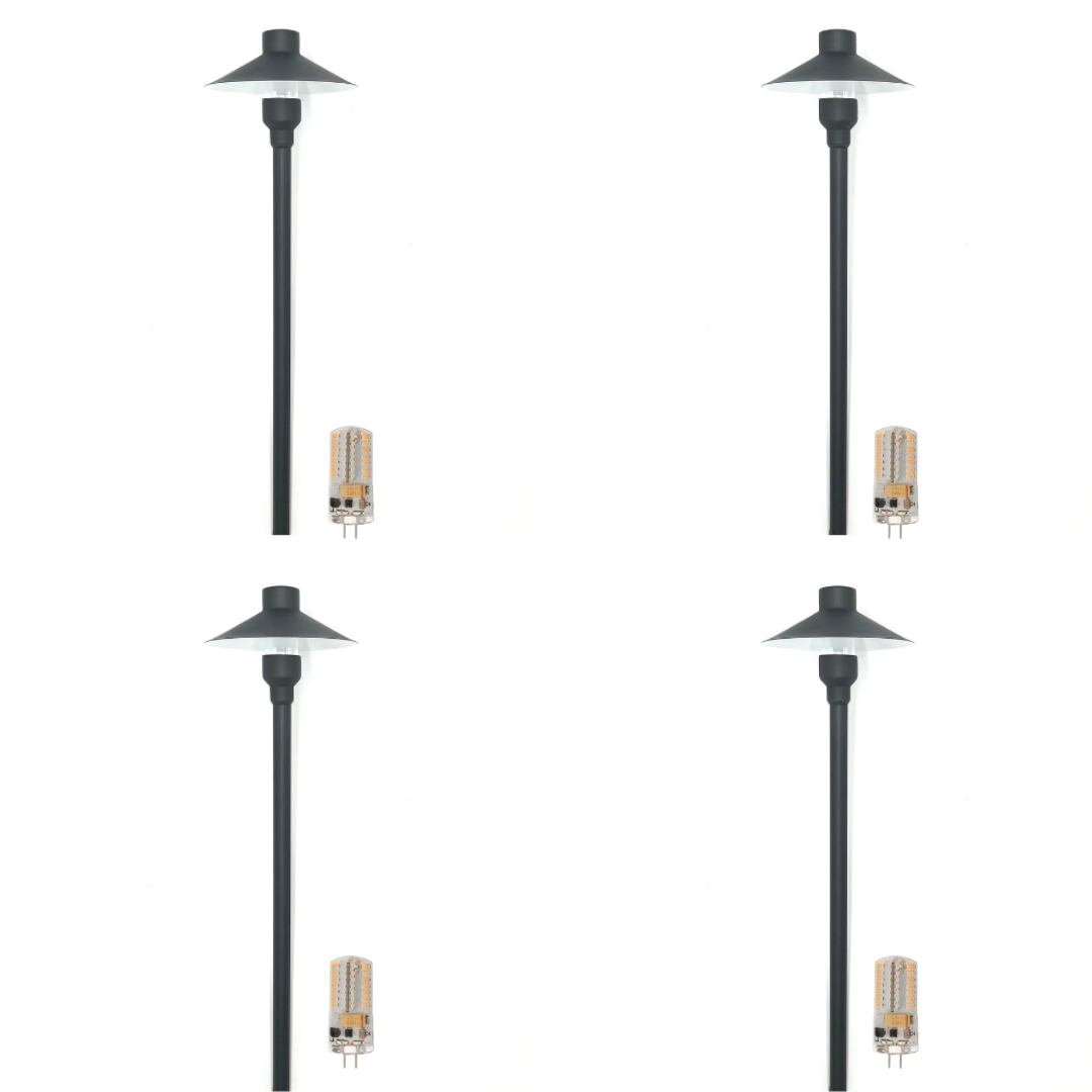 Outdoor Landscape Lighting LED 12V Low Voltage BPLP08 Tulay BH 18" Black Brass Path Light 4x/8x/12x G4 2W Dimmable 2700K Package Low Voltage Landscape Lighting 4 Pack