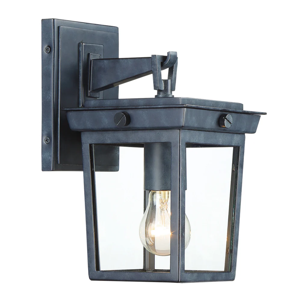 Outdoor Landscape Lighting LED 12V Low Voltage Belmont 1 Light Outdoor Sconce 6.5"x11" Stainless Steel and Clear Glass Graphite Metal Finish 120V 1 E26 Medium Base LED Bulb Socket for Patio, Garden, Exterior Walls