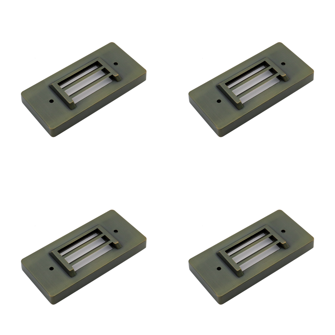 Outdoor Landscape Lighting LED 12V Low Voltage IDL01 4x/8x/12x Package Solid Brass Surface Mount 2700K Warm White Integrated LED Step Light Low Voltage Landscape Lighting 4 Pack