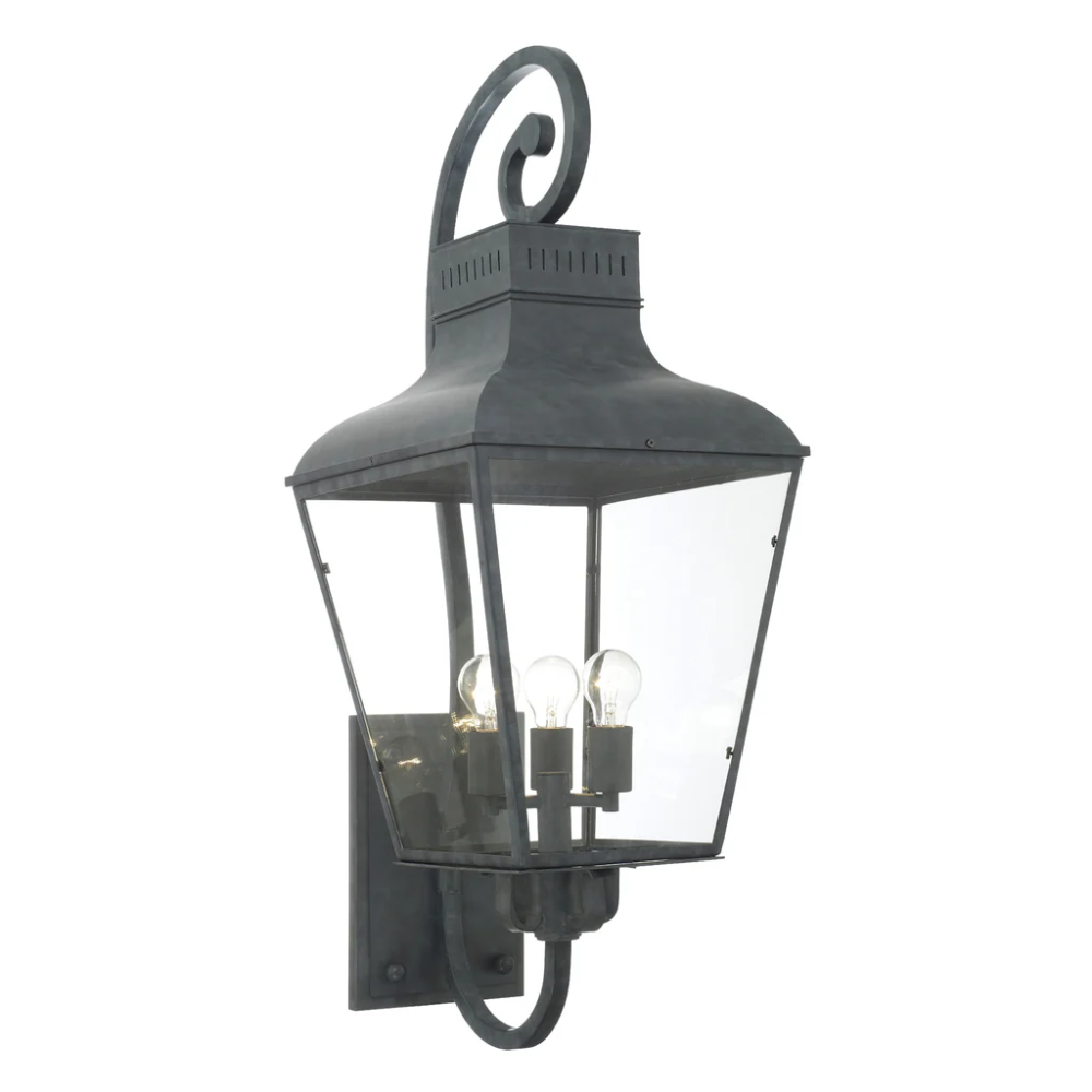 Outdoor Landscape Lighting LED 12V Low Voltage Dumont 4 Light Outdoor Sconce 14.5"x38.75" Stainless Steel and Clear Glass Graphite Metal Finish 120V 4 E26 Medium Base LED Bulb Socket for Patio, Garden, Exterior Walls