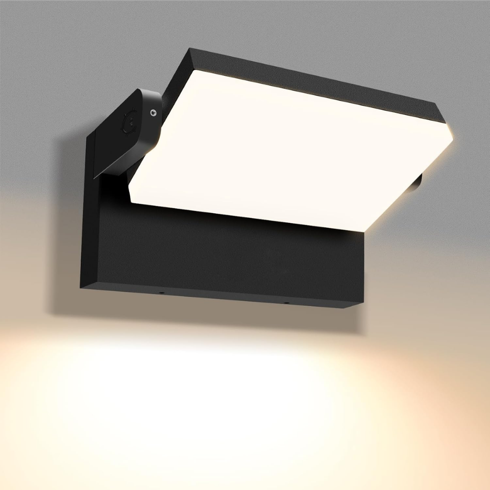 Outdoor Landscape Lighting LED 12V Low Voltage SCA05 Adjustable 20W/40W/55W 3CCT 3000K/4000K/6500K Integrated LED Wall Sconce Flood Light 9″x5.9″x4.5″ 120V Line Voltage Aluminum Wall Sconce Lighting IP65 Waterproof