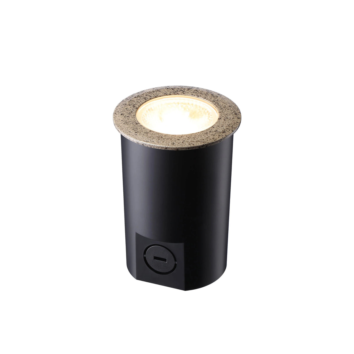 Outdoor Landscape Lighting LED 12V Low Voltage UNAL03 Essential Pebble Gray Aluminum Round Surface Mount Up Lighting Integrated 3000K LED In-Ground Well Light Low Voltage Landscape Lighting 1 Pack
