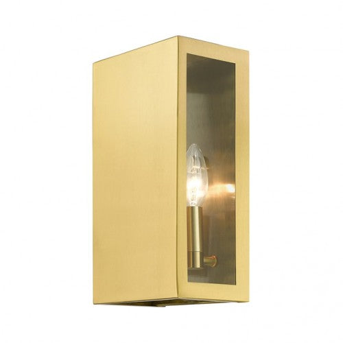 Outdoor Landscape Lighting LED 12V Low Voltage Winfield Outdoor 2 E12 Candelabra Base Light Bulb Sockets Outdoor ADA-Compliant Stainless Steel Wall Sconce 6"x11" Gold Satin Candles Finish 120V for Garden, Interior, Exterior and Patio 29122-32