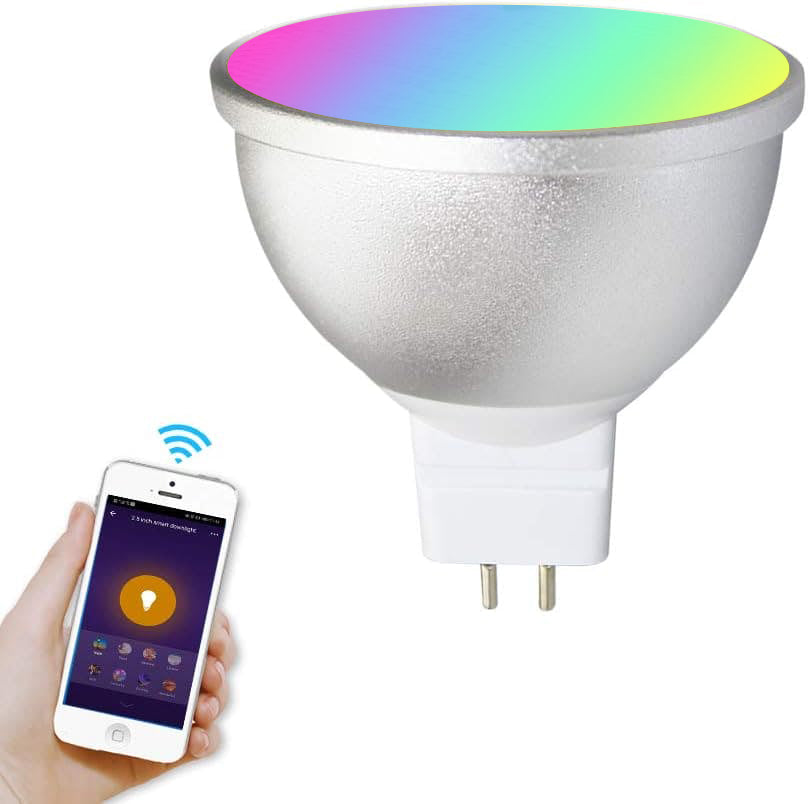 Outdoor Landscape Lighting LED 12V Low Voltage MR16 RGBCW 2700K-6000K 5W Smart WIFI LED Light Bulb, Energy Saving Color Changing 12V Outdoor LED Bulb Compatible with Alexa, Google Assistant, and Siri