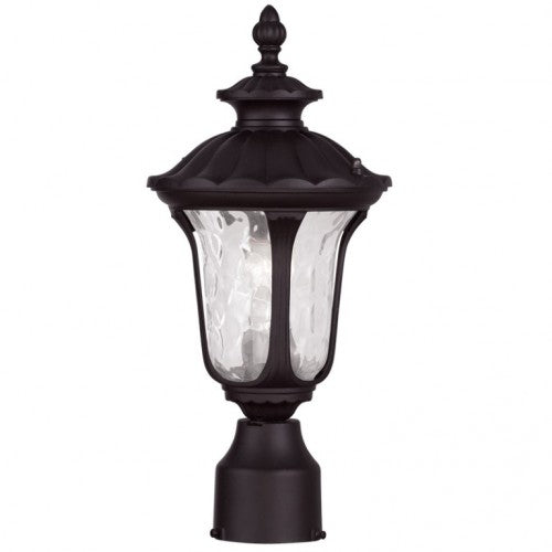 Outdoor Landscape Lighting LED 12V Low Voltage Oxford Medium Base 1 Light Bulb Socket Small Outdoor Post Top Lantern 15.5" x 7.25" Cast Aluminum and Clear Water Glass, Bronze Finish 120V for Garden, Exterior Post - 7848-07