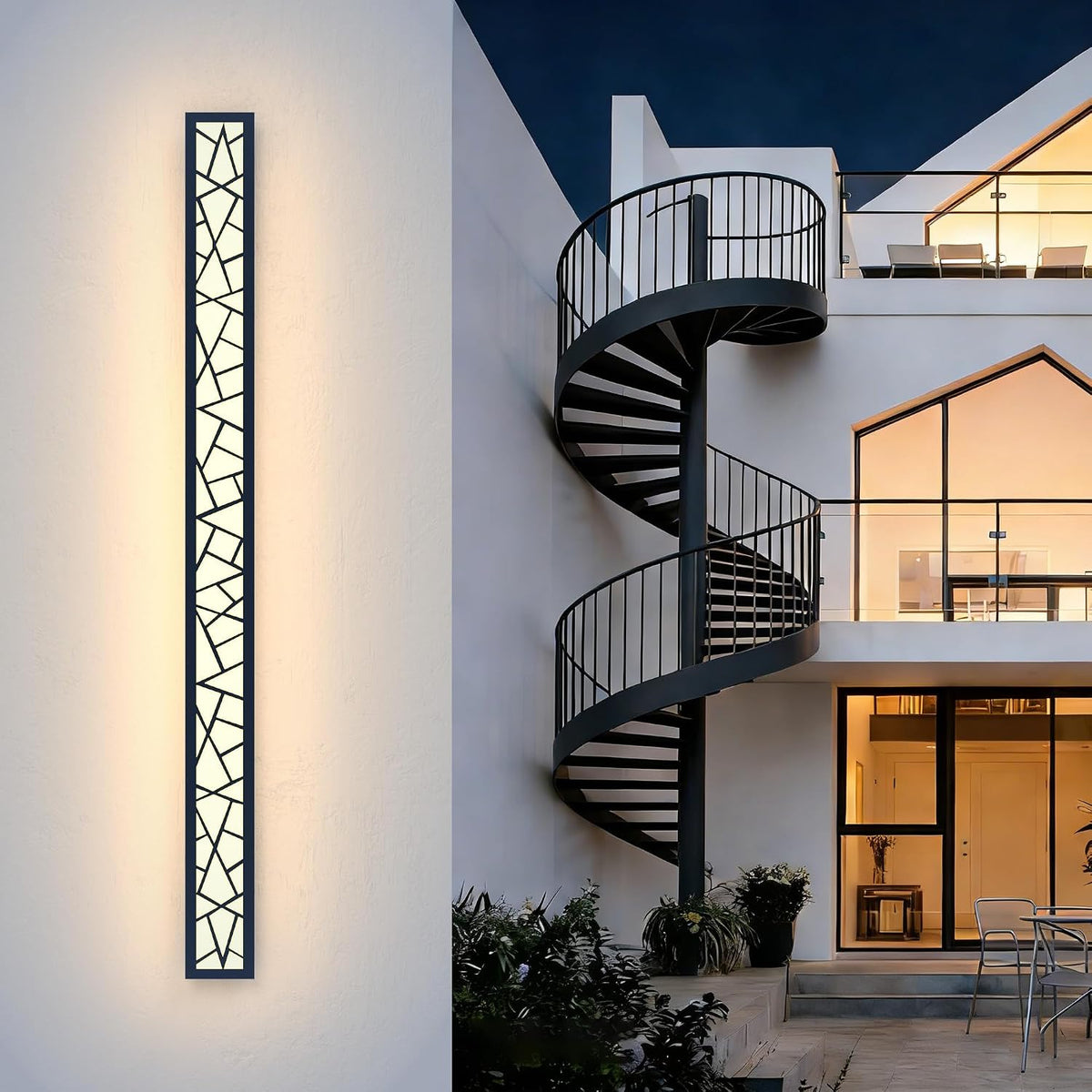 Outdoor Landscape Lighting LED 12V Low Voltage SCH18 1-Pack LED 39.4 Inch Rectangular Modern Outdoor Wall Sconce Light 32W 3200LM 3000K Aluminum and Acrylic Integrated LED Line Voltage 110V AC IP67