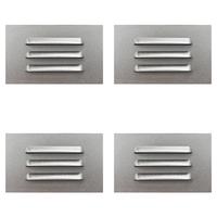 Outdoor Landscape Lighting LED 12V Low Voltage STA11 4x/8x/12x Package 3.5W 12V Low Voltage Rectangular Waterproof Horizontal 3000K Warm White Integrated LED Aluminum Step Light Wall Lighting Fixture Silver 4 Pack