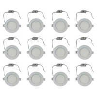 Outdoor Landscape Lighting LED 12V Low Voltage CB04 4x/8x/12x Package 10W 3CCT Round Slim 12V AC/DC LED Panel Puck Light Low Voltage Lighting Fixture White 12 Pack