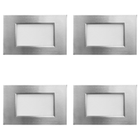 Outdoor Landscape Lighting LED 12V Low Voltage STA10 4x/8x/12x Package 3.5W 12V Low Voltage 3CCT Rectangular Waterproof Horizontal 3000K Warm White Integrated LED Aluminum Stair Step Light Fixture Silver 4 Pack