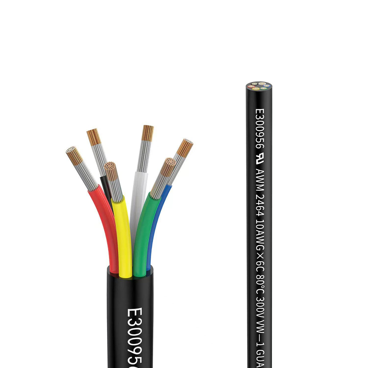 Outdoor Landscape Lighting LED 12V Low Voltage 6 Core RGBW Wire UL2464 DC 5V/12V/24V/300V for Brick Light Fixture and RGBCCT Strip Lights 10AWG