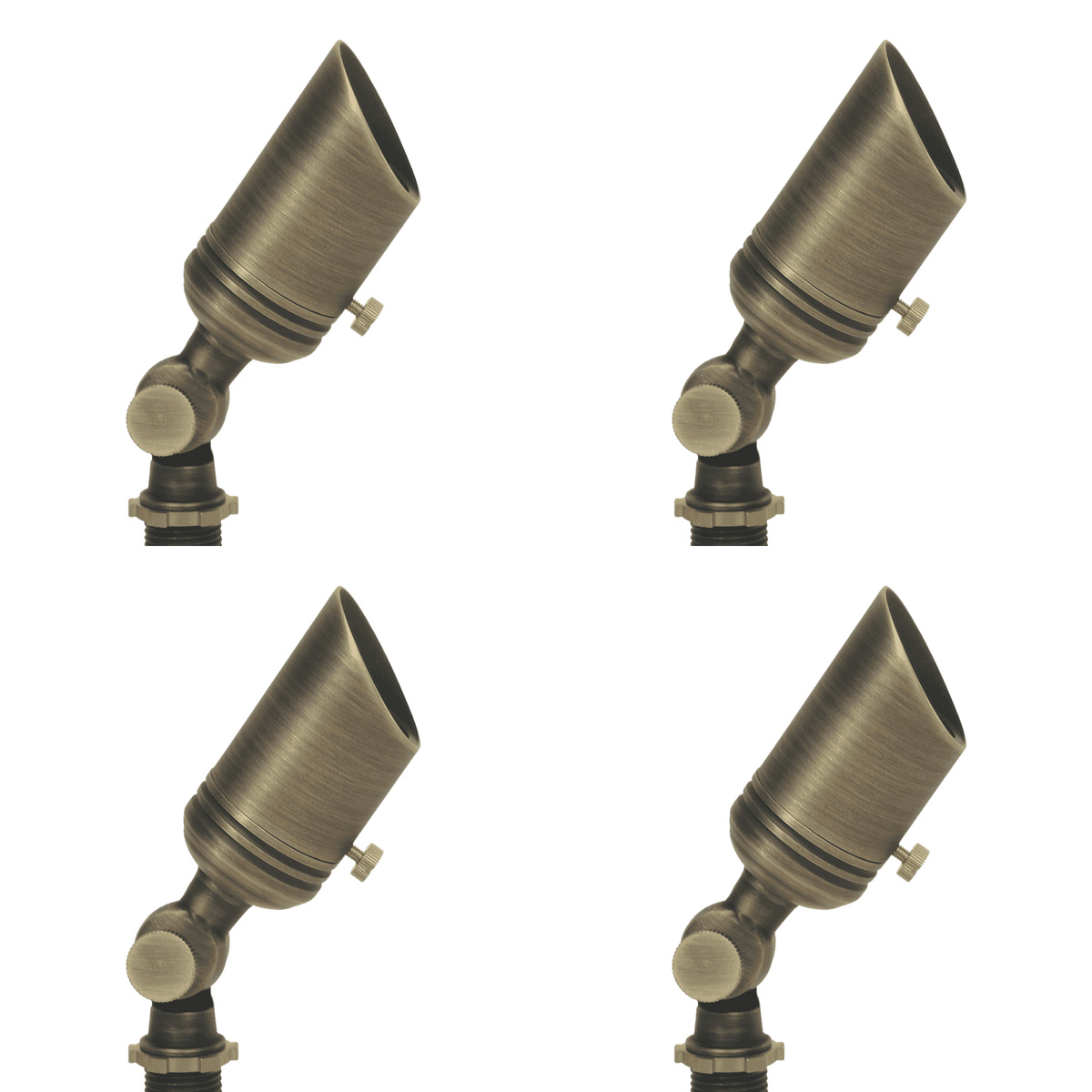 Outdoor Landscape Lighting LED 12V Low Voltage SPB02 4x/8x/12x Package 12V Low Voltage Small Directional Bullet Brass Spotlight Outdoor Landscape Lighting with MR11 2W 3000K Bulb 4 Pack