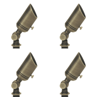 Outdoor Landscape Lighting LED 12V Low Voltage SPB02 4x/8x/12x Package 12V Low Voltage Small Directional Bullet Brass Spotlight Outdoor Landscape Lighting with MR11 2W 3000K Bulb 4 Pack