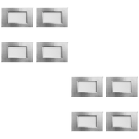 Outdoor Landscape Lighting LED 12V Low Voltage STA10 4x/8x/12x Package 3.5W 12V Low Voltage 3CCT Rectangular Waterproof Horizontal 3000K Warm White Integrated LED Aluminum Stair Step Light Fixture Silver 8 Pack