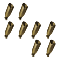 Outdoor Landscape Lighting LED 12V Low Voltage SPB13 4x/8x/12x Package 3W-12W Adjustable Integrated LED 12V Low Voltage Outdoor Landscape Lighting Bullet Style Brass Spotlight Natural Brass 8 Pack