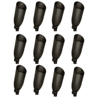 Outdoor Landscape Lighting LED 12V Low Voltage SPB13 4x/8x/12x Package 3W-12W Adjustable Integrated LED 12V Low Voltage Outdoor Landscape Lighting Bullet Style Brass Spotlight Dark Brass 12 Pack