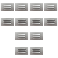 Outdoor Landscape Lighting LED 12V Low Voltage STA11 4x/8x/12x Package 3.5W 12V Low Voltage Rectangular Waterproof Horizontal 3000K Warm White Integrated LED Aluminum Step Light Wall Lighting Fixture Silver 12 pack