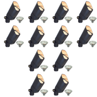 Outdoor Landscape Lighting LED 12V Low Voltage SPB03 4x/8x/12x Package 12V Low Voltage LED Outdoor Landscape Cast Brass Spotlight with MR16 5W 3000K Bulb Black Brass 12 Pack