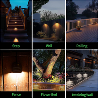 Outdoor Landscape Lighting LED 12V Low Voltage DLA08 5W 250LM Low Voltage 12V-24V 5CCT 2700K/3000K/3500K/4000K/5000K Integrated LED Outdoor Fence Deck Down Light Package, Step Patio Landscape Lights
