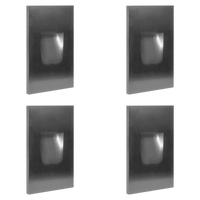 Outdoor Landscape Lighting LED 12V Low Voltage STA06 4x/8x/12x Package 3.5W Rectangular Waterproof Vertical 3000K Warm White Integrated 12V Low Voltage LED Aluminum Stair Step Light Wall Lighting Fixture Silver 4 Pack