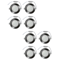 Outdoor Landscape Lighting LED 12V Low Voltage CB04 4x/8x/12x Package 10W 3CCT Round Slim 12V AC/DC LED Panel Puck Light Low Voltage Lighting Fixture Brushed Nickel 8 Pack