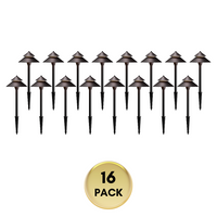 Outdoor Landscape Lighting LED 12V Low Voltage CDPAL01 Antico LED Aluminum Landscape Pathway Lights 3W 3000K 12-24V AC/DC Low Voltage Brown Mushroom Outdoor Landscape Lighting 16 Pack