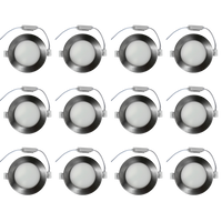 Outdoor Landscape Lighting LED 12V Low Voltage CB04 4x/8x/12x Package 10W 3CCT Round Slim 12V AC/DC LED Panel Puck Light Low Voltage Lighting Fixture Brushed Nickel 12 Pack