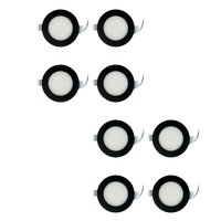 Outdoor Landscape Lighting LED 12V Low Voltage CB04 4x/8x/12x Package 10W 3CCT Round Slim 12V AC/DC LED Panel Puck Light Low Voltage Lighting Fixture Black 8 Pack