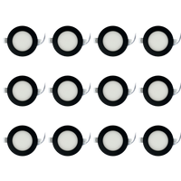 Outdoor Landscape Lighting LED 12V Low Voltage CB04 4x/8x/12x Package 10W 3CCT Round Slim 12V AC/DC LED Panel Puck Light Low Voltage Lighting Fixture Black 12 Pack