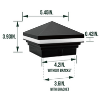 Outdoor Landscape Lighting LED 12V Low Voltage CPL04 Modern Pyramid-Top 12V AC/DC Low Voltage 3W 2700K/3000K 150 Lumens LED Post Cap Light for 3.5x3.5 or 4x4 Posts IP65 Waterproof