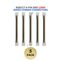 Outdoor Landscape Lighting LED 12V Low Voltage 5-Pack SL 6-Pin Low-Voltage for RGBCCT SMD Dotless Strip Light Connectors 12mm