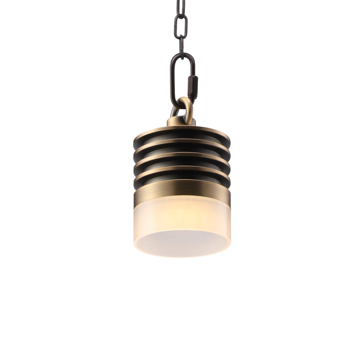 Outdoor Landscape Lighting LED 12V Low Voltage HLA01 Calvo Low Voltage Brass Yellow Cylinder Pendant 4.5W 2700K Integrated LED Aluminum Light Hanging Patio Light 1 Pack