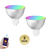 Outdoor Landscape Lighting LED 12V Low Voltage MR16 RGBCW 2700K-6000K 5W Smart WIFI LED Light Bulb, Energy Saving Color Changing 12V Outdoor LED Bulb Compatible with Alexa, Google Assistant, and Siri