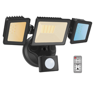 MLW2 Impermeable 20W LED Luces de inundación de seguridad para exteriores con sensor de movimiento - Black