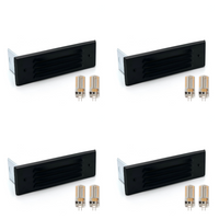 Outdoor Landscape Lighting LED 12V Low Voltage STBP03 Tulay Black Louvered Brass Step Light 4x/8x/12x G4 2W Dimmable 2700K Package Low Voltage Outdoor Lighting 4 Pack