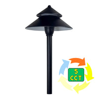 Outdoor Landscape Lighting LED 12V Low Voltage CDPA77 4x/8x/12x Package 3W 12V AC/DC Low Voltage Two-Tier Mushroom Hat 5CCT Integrated LED Aluminum Path Light