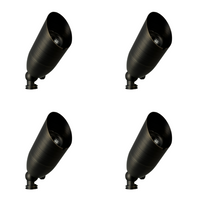 Outdoor Landscape Lighting LED 12V Low Voltage SPB14 4x/8x/12x Package 12V Low Voltage LED Outdoor Landscape Brass Spotlight with MR16 5W 3000K Bulb Dark Brass 4 Pack
