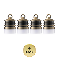 Outdoor Landscape Lighting LED 12V Low Voltage HLA01 Calvo Low Voltage Brass Yellow Cylinder Pendant 4.5W 2700K Integrated LED Aluminum Light Hanging Patio Light 4 Pack