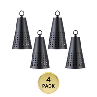 Outdoor Landscape Lighting LED 12V Low Voltage HLA04 Tiki Low Voltage Black Pendant 5W 2200K Integrated LED Aluminum Light Hanging Patio Light 4 Pack