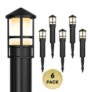 ALP53 Paquete de 10 luces para caminos de bajo voltaje Aluminio fundido, 3 W 12 V CA/CC Iluminación LED para caminos - 3000K blanco cálido