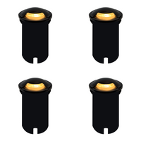 Outdoor Landscape Lighting LED 12V Low Voltage UNS03 4x/8x/12x Package Stainless Steel Mono Directional One Slit In-Ground 12V Low Voltage LED In Ground Landscape Lighting with MR16 5W 3000K Bulb 4 Pack Black