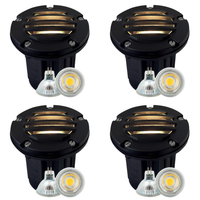 Outdoor Landscape Lighting LED 12V Low Voltage UNB06 4x/8x/12x Package Cast Brass 12V Low Voltage Round Grill LED In-Ground Well Light IP65 Waterproof with MR16 5W 3000K Bulb Black Brass 4 Pack