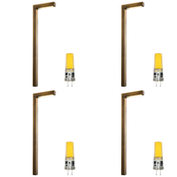 Outdoor Landscape Lighting LED 12V Low Voltage PLB10 4x/8x/12x Package LED Brass L-Shaped 12V Low Voltage Landscape Lighting Pathway Light with G4 3W 3000K Bulb 4 Pack