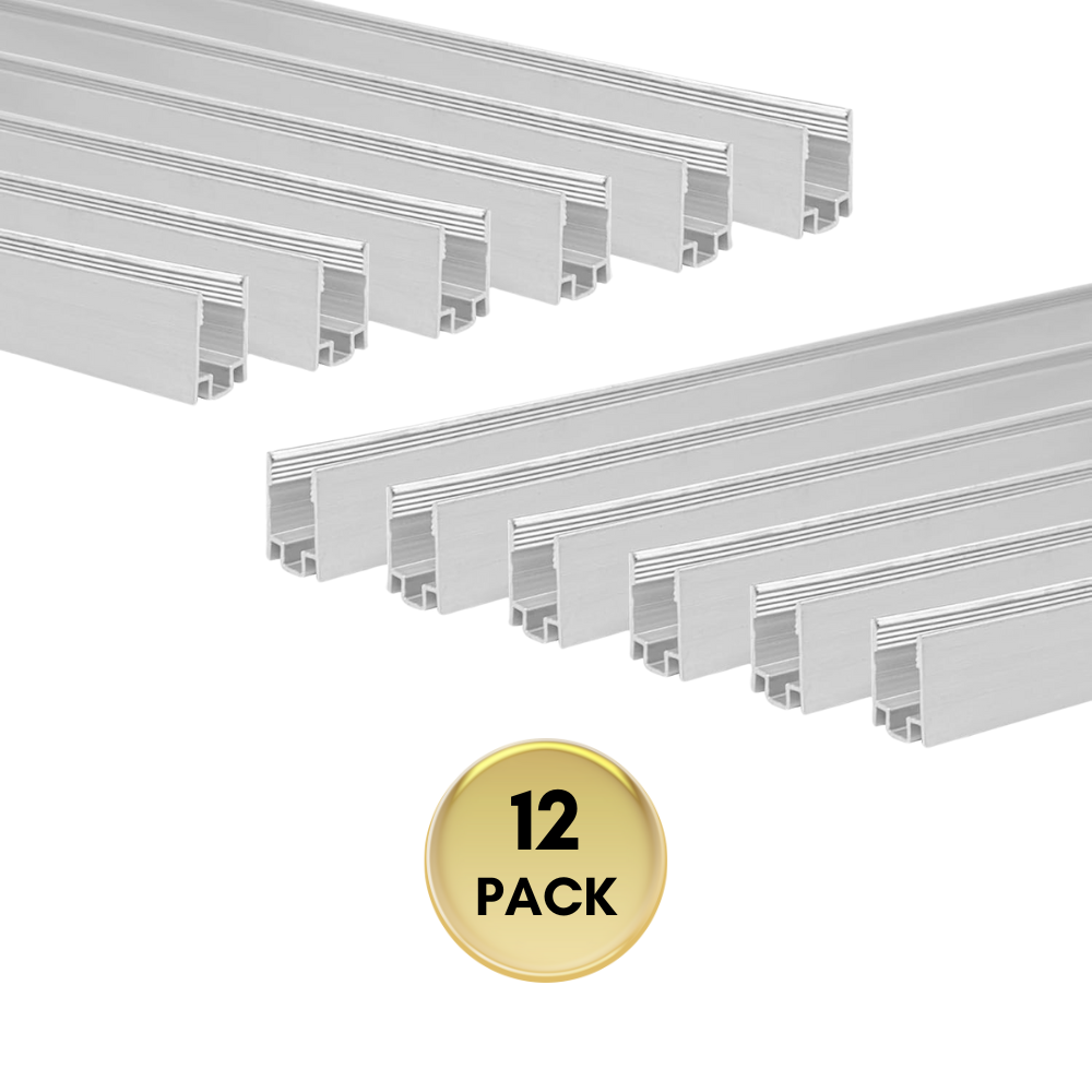 Outdoor Landscape Lighting LED 12V Low Voltage AC13 12-Pack 16.5"/1.37ft Aluminum Channel Track for 6mm and 8mm LED Silicon Neon Strip Lights Package