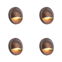 Outdoor Landscape Lighting LED 12V Low Voltage IDL02 4x/8x/12x Package Aluminum Round Surface Mount 2700K Warm White Integrated LED Deck Light Low Voltage Landscape Lighting 4 Pack