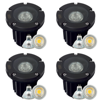 Outdoor Landscape Lighting LED 12V Low Voltage UNB04 4x/8x/12x Package Cast Brass 12V Low Voltage Round LED In-Ground Well Light IP65 Waterproof with MR16 5W 3000K Bulb Black Brass 4 Pack