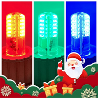 Outdoor Landscape Lighting LED 12V Low Voltage G4 2W Bi Pin 12V AC/DC Pack of 5 Single-Color Red/Green/Blue LED Capsule Light Bulb Energy Efficient Holiday Lighting