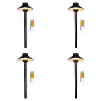 Outdoor Landscape Lighting LED 12V Low Voltage PLB02 Frosted Lens 4x/8x/12x Package Outdoor Garden Pathway Light | 12V Low Voltage Brass Path Light with G4 3W 3000K Bulb Black Brass 4 Pack