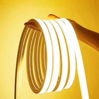 Outdoor Landscape Lighting LED 12V Low Voltage SLN12 Dotless Neon Soft Silicone Vertical Bending LED Strip Light 10x10mm 2.44W/ft DC12V/24V IP68 16.4ft with Screws and Mounting Clips