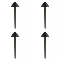Outdoor Landscape Lighting LED 12V Low Voltage PL80B with G4 3W 3000K 4x/8x/12x Package Solid Brass Mushroom Hat Path Light - Light Bronze Finish Low Voltage Landscape Lighting 4 Pack