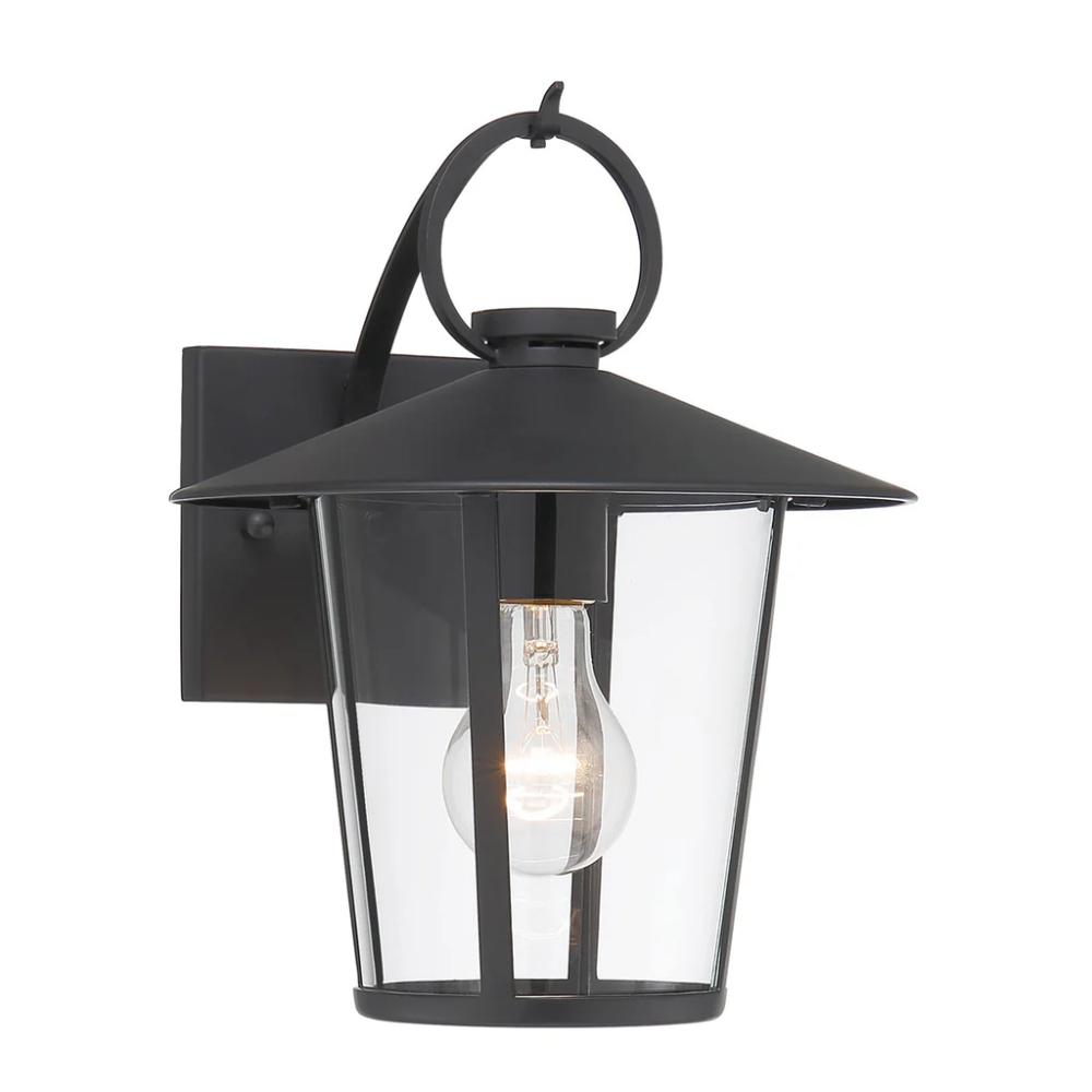 Outdoor Landscape Lighting LED 12V Low Voltage Andover 1 Light Outdoor Sconce 9"x11" Stainless Steel and Clear Glass Black Matte Finish 120V 1 E26 Medium Base LED Bulb Socket for Patio, Garden, Exterior Walls